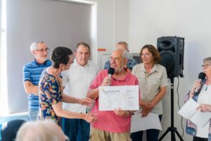 Remise du chèque de 1 000 € à France ADOT lors de l'AG du Collectif Humanis 2022