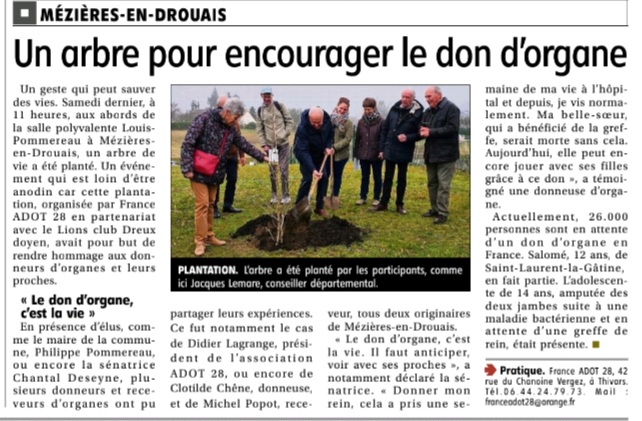 plantation en présence du donneur et du receveur