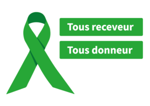Un ruban vert symbole du don d'organes